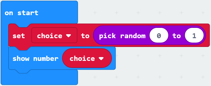 on start, set variable to random number, display variable